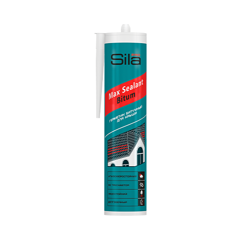 Герметик для крыши Sila PRO Max Sealant Bitum, битумный, черный 280мл